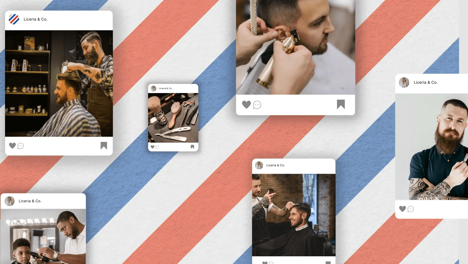 Social media is like a big online hangout. Everyone shares pictures and talks about what they like. For a barbershop, it's a great place to show off their haircuts and styles. When you use social .png