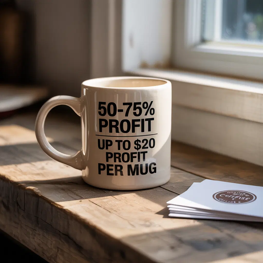 Organizations report achieving profit margins of 50-75 while generating up to 20 profit per mug sold.webp